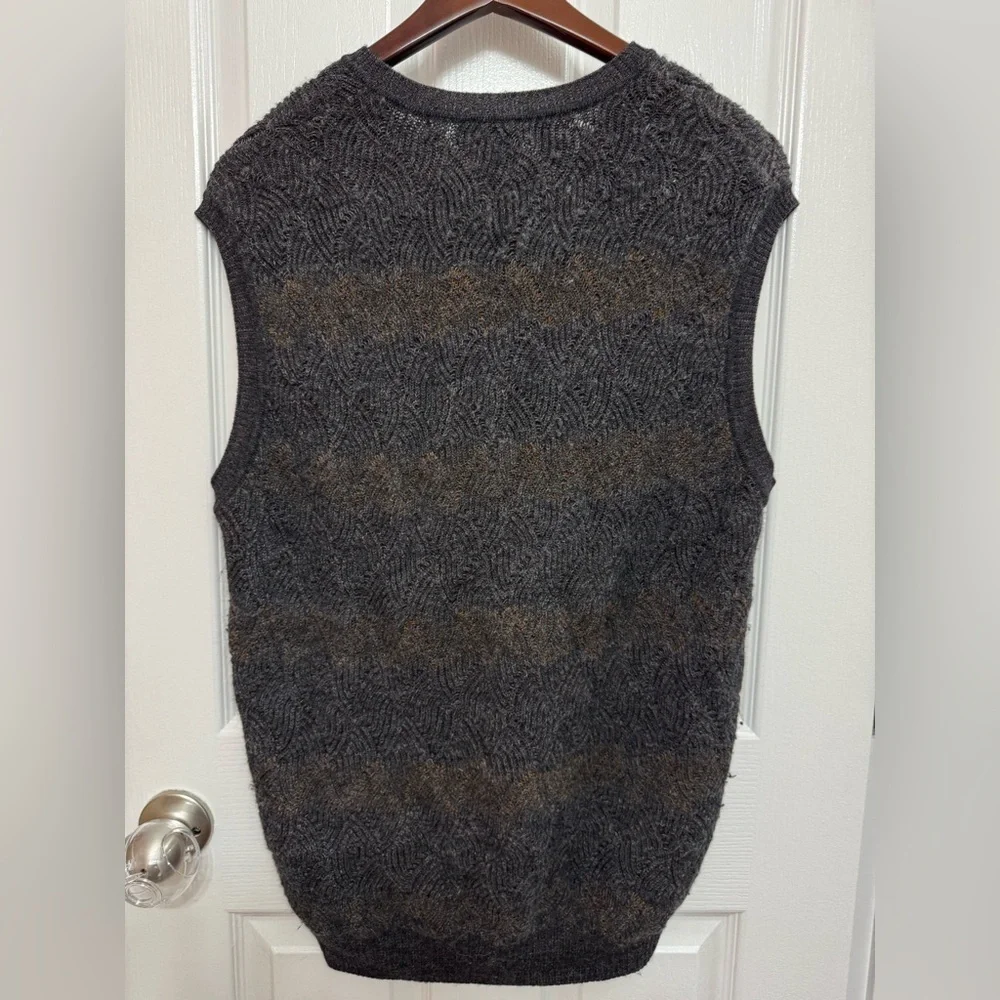 Peruvian Connection Alpaca Wool Sweater Vest V-Neck Size L Peru